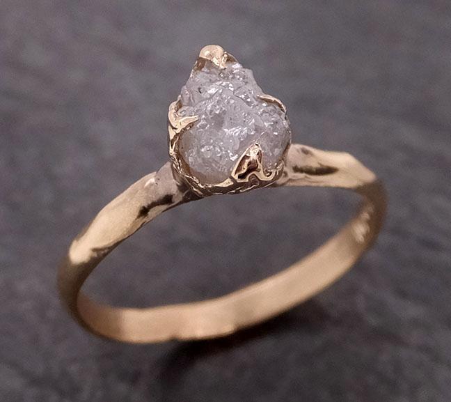 raw diamond engagement ring rough uncut diamond solitaire recycled 14k yellow gold conflict free diamond wedding promise 1978 Alternative Engagement