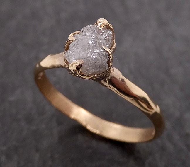 raw diamond engagement ring rough uncut diamond solitaire recycled 14k yellow gold conflict free diamond wedding promise 1978 Alternative Engagement