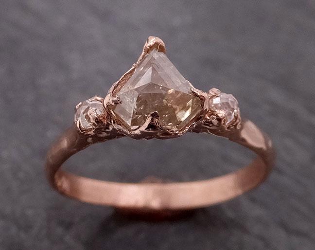 fancy cut white diamond engagement 14k rose gold multi stone wedding ring byangeline 1984 Alternative Engagement