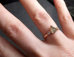 fancy cut white diamond engagement 14k rose gold multi stone wedding ring byangeline 1984 Alternative Engagement