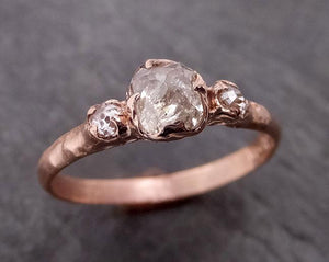 fancy cut white diamond engagement 14k rose gold multi stone wedding ring byangeline 1988 Alternative Engagement