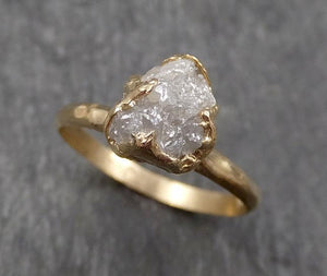 Raw Diamond Engagement Ring Rough Uncut Diamond Solitaire Recycled 14k yellow gold Conflict Free Diamond Wedding Promise 1604 - by Angeline