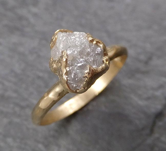 Raw Diamond Engagement Ring Rough Uncut Diamond Solitaire Recycled 14k yellow gold Conflict Free Diamond Wedding Promise 1604 - by Angeline