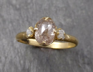 Fancy cut white Diamond Engagement 18k Yellow Gold Multi stone Wedding Ring Stacking Rough Diamond Ring byAngeline 1609 - by Angeline