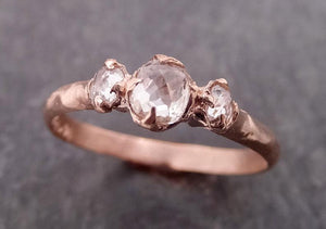 fancy cut white diamond engagement 14k rose gold multi stone wedding ring byangeline 1990 Alternative Engagement