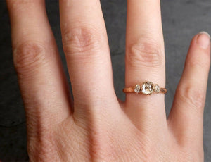 fancy cut white diamond engagement 14k rose gold multi stone wedding ring byangeline 1991 Alternative Engagement