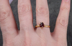 Rough Raw Natural Garnet Gemstone ring Recycled Gold One of a kind Gemstone ring 1615 - by Angeline