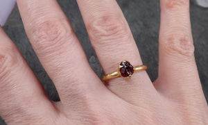 Rough Raw Natural Garnet Gemstone ring Recycled Gold One of a kind Gemstone ring 1615 - by Angeline