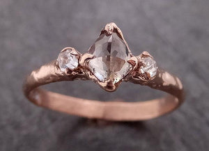 Champagne Fancy cut Diamond Engagement 14k Rose Gold Multi stone Wedding byAngeline 1999