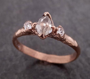 Champagne Fancy cut Diamond Engagement 14k Rose Gold Multi stone Wedding byAngeline 1999