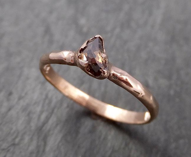 Fancy cut Cognac half moon Diamond Solitaire Engagement 14k Rose Gold Wedding Ring Diamond Ring byAngeline 1634 - by Angeline