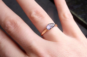fancy cut lavender sapphire 14k rose gold solitaire ring gemstone engagement ring 2013 Alternative Engagement