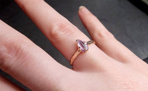 fancy cut purple sapphire 14k rose gold solitaire ring gold gemstone engagement ring 2012 Alternative Engagement