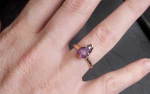 Fancy cut Pink Sapphire 14k Rose gold Solitaire Ring Gold Gemstone Engagement Ring 2018