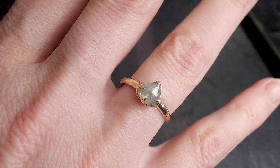 Fancy cut white Diamond Solitaire Engagement Rose Gold Wedding Ring byAngeline 2025