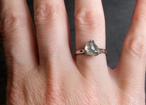 Fancy Cut Half Moon Diamond Solitaire Engagement 14k White Gold Wedding Ring byAngeline 2036