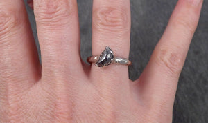 Fancy Cut Half Moon salt and pepper Diamond Solitaire Engagement 14k White Gold Wedding Ring byAngeline 1660 - by Angeline