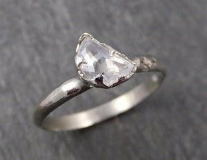 Fancy Cut Half Moon Diamond Solitaire Engagement 14k White Gold Wedding Ring byAngeline 1655 - by Angeline