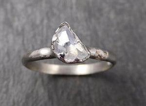 Fancy Cut Half Moon Diamond Solitaire Engagement 14k White Gold Wedding Ring byAngeline 1655 - by Angeline