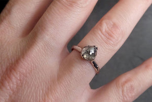 fancy cut salt and pepper diamond solitaire engagement 14k white gold wedding ring byangeline 2038 Alternative Engagement