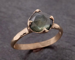 fancy cut montana green sapphire 14k yellow gold solitaire ring gold gemstone engagement ring 2042 Alternative Engagement