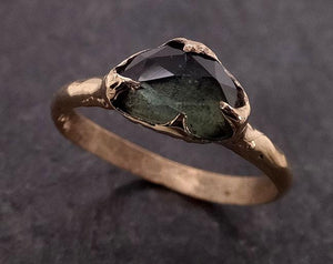 fancy cut montana green sapphire 14k yellow gold solitaire ring gold gemstone engagement ring 2044 Alternative Engagement