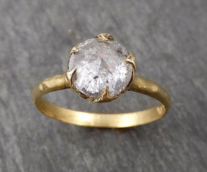 Fancy cut Salt and pepper Diamond Solitaire Engagement 18k yellow Gold Wedding Ring byAngeline 1676 - by Angeline