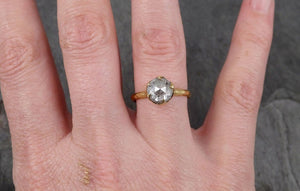 Fancy cut Salt and pepper Diamond Solitaire Engagement 18k yellow Gold Wedding Ring byAngeline 1676 - by Angeline