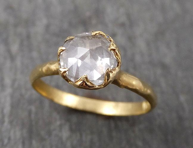Fancy cut white Diamond Solitaire Engagement 18k yellow Gold Wedding Ring byAngeline 1675 - by Angeline