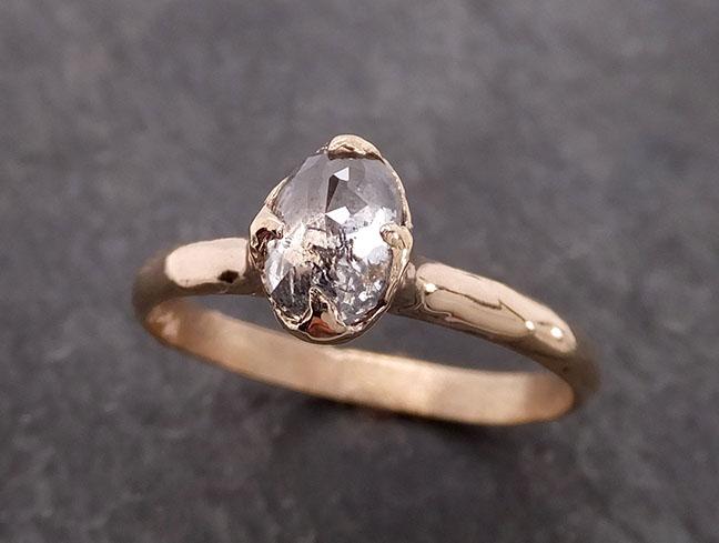 fancy cut salt and pepper diamond solitaire engagement 14k yellow gold wedding ring byangeline 2057 Alternative Engagement
