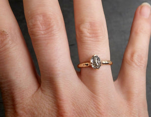 fancy cut salt and pepper diamond solitaire engagement 14k yellow gold wedding ring byangeline 2057 Alternative Engagement