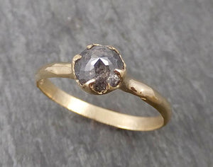 Fancy cut salt and pepper Diamond Solitaire Engagement 14k yellow Gold Wedding Ring Diamond Ring byAngeline 1689 - by Angeline