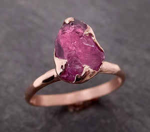 rough raw natural garnet gemstone ring recycled rose gold one of a kind gemstone ring 2069 Alternative Engagement