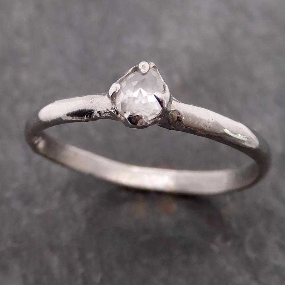 fancy cut white diamond solitaire engagement 14k white gold wedding ring byangeline 2070 Alternative Engagement