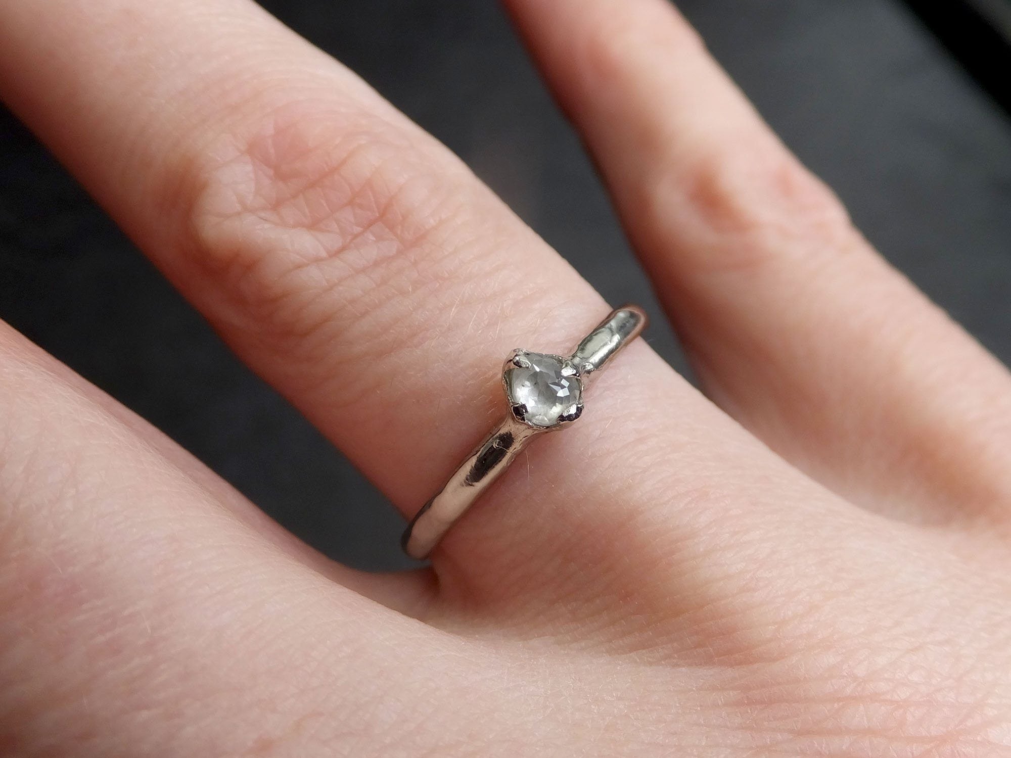 fancy cut white diamond solitaire engagement 14k white gold wedding ring byangeline 2070 Alternative Engagement