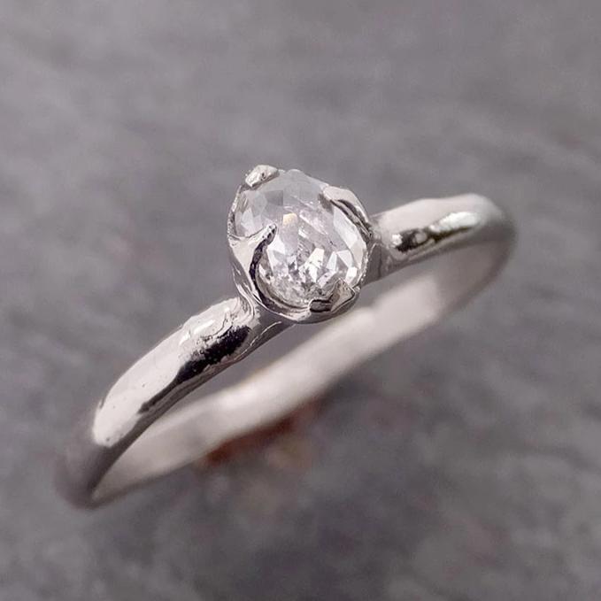 fancy cut white diamond solitaire engagement 14k white gold wedding ring byangeline 2080 Alternative Engagement