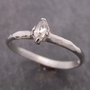 Fancy cut White Diamond Solitaire Engagement 14k White Gold Wedding Ring byAngeline 2075