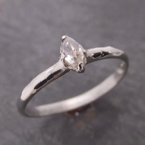 Fancy cut White Diamond Solitaire Engagement 14k White Gold Wedding Ring byAngeline 2075