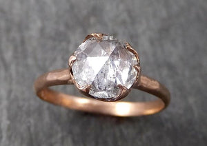 faceted fancy cut white diamond solitaire engagement 14k rose gold wedding ring byangeline 1724 Alternative Engagement