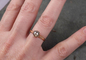 faceted fancy cut champagne diamond solitaire engagement 14k rose gold wedding ring byangeline 1726 Alternative Engagement