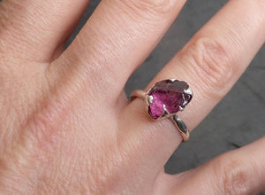 rough raw natural solitaire magenta garnet gemstone ring recycled sterling silver one of a kind gemstone ring byangeline ss00012 Alternative Engagement