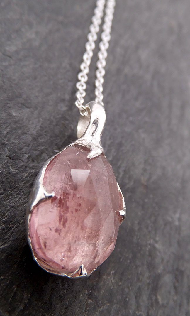 fancy cut pink tourmaline sterling silver pendant gemstone necklace gemstone jewelry byangeline ss00016 Alternative Engagement