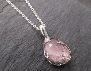 fancy cut pink tourmaline sterling silver pendant gemstone necklace gemstone jewelry byangeline ss00022 Alternative Engagement