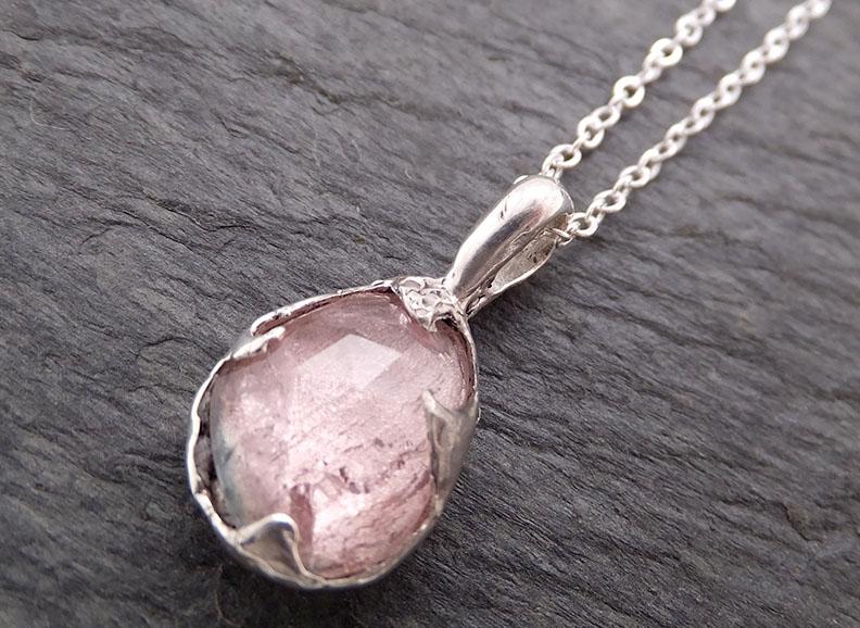 fancy cut pink tourmaline sterling silver pendant gemstone necklace gemstone jewelry byangeline ss00022 Alternative Engagement