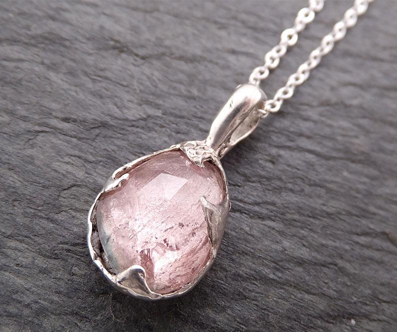 fancy cut pink tourmaline sterling silver pendant gemstone necklace gemstone jewelry byangeline ss00022 Alternative Engagement