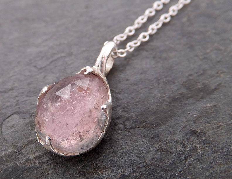 fancy cut pink tourmaline sterling silver pendant gemstone necklace gemstone jewelry byangeline ss00023 Alternative Engagement