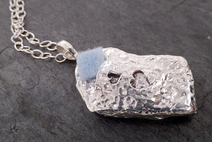 raw aquamarine sterling silver pendant gemstone necklace gemstone jewelry byangeline ss00021 Alternative Engagement