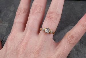 fancy cut white diamond engagement 18k yellow gold multi stone wedding ring stacking rough diamond ring byangeline 1746 Alternative Engagement