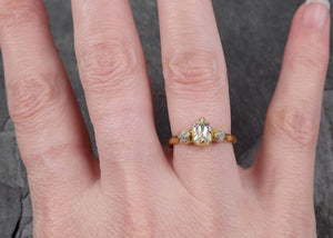 fancy cut white diamond engagement 18k yellow gold multi stone wedding ring stacking rough diamond ring byangeline 1742 Alternative Engagement