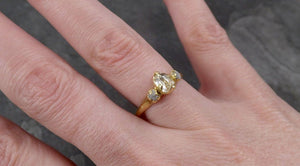 fancy cut white diamond engagement 18k yellow gold multi stone wedding ring stacking rough diamond ring byangeline 1742 Alternative Engagement